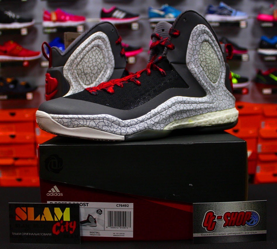 Adidas D Rose 5 Boost C76492 Derrick Rose Core Black White Onix Scarlet